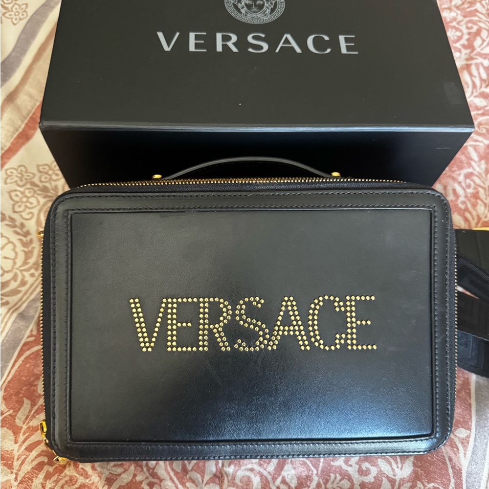 Versace Black and Gold Studded Bag (unisex)
